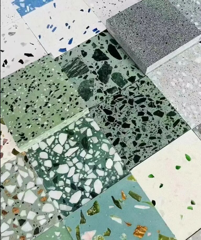 Đá Mài Terrazzo Từ Chai Thủy Tinh – Sáng Tạo Mới Cho Không Gian Xanh
